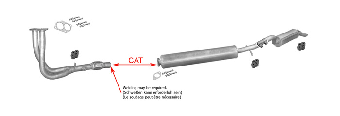 Auspuff für OPEL SINTRA 2.2i 16V 141PS 1996-1999 Auspuffanlage