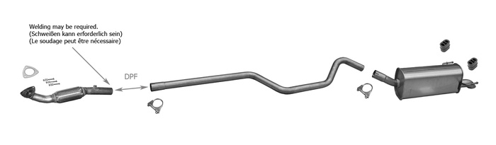 Auspuff +Rohr für OPEL ZAFIRA B 1.7 CDTi Auspuffanlage