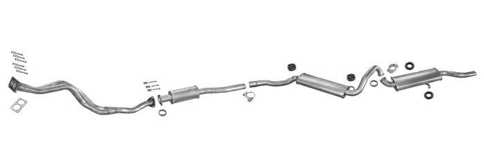 Auspuff AUDI COUPE (81, 85) 1.8 für Fahrzeuge ohne KAT Auspuffanlage