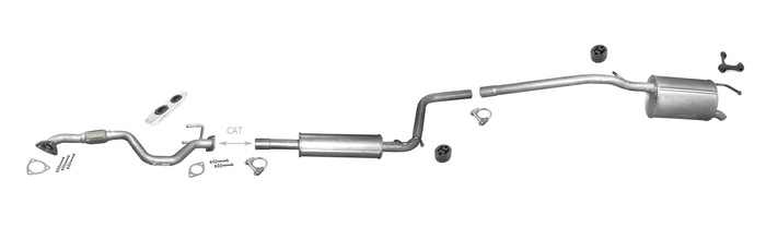 Auspuff +Rohr für VOLKSWAGEN CADDY III 1.4 80PS SWB-kurze Auspuffanlage