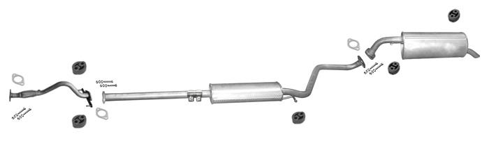 Auspuff für Hyundai Getz 1.4 16V 97PS 09.2005-02.2009 +Rohr Vorne Auspuffanlage