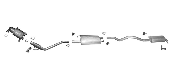 Auspuff +DPF für VW TRANSPORTER V/MULTIVAN 2.0 TDi EURO5 ab 2009 Auspuffanlage