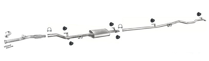 Auspuff MERCEDES SPRINTER 408 411 413 CDI XLWB ohne KAT +Rohr Auspuffanlage