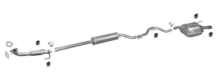 Auspuff für OPEL VECTRA C 2.2 16V+Rohr bis 11.03 mit Chrom Endrohr Auspuffanlage