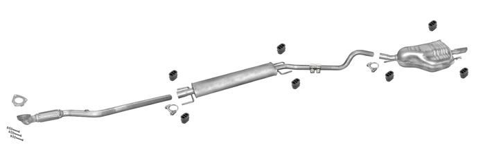 Auspuff für OPEL ASTRA G 1.8 125PS CC Schrägheck ab 09.2003 +Rohr Auspuffanlage