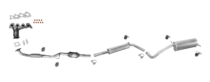 Auspuff +KAT für VW POLO IV 1.4 16V EURO 3/4 Schrägheck 2001-2008 Auspuffanlage