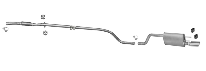 Auspuff für OPEL MERIVA B 1.3 CDTi mit CHROM Endrohr Auspuffanlage