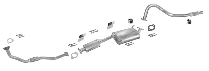 Auspuff für NISSAN TERRANO I 2.7 TD 4x4 LWB + Rohr Auspuffanlage