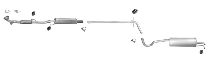 Auspuff für Skoda Rapid / Seat Toledo IV 1,2 75 PS + Vorschalldämpfer