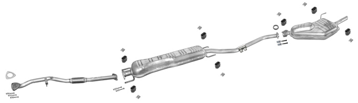 Auspuff für OPEL VECTRA B 1.8 +Rohr Vorne Auspuffanlage