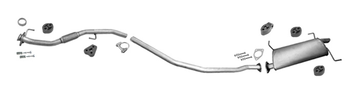 Auspuff für MITSUBISHI GRANDIS 2.0 D 2005-2010 Auspuffanlage