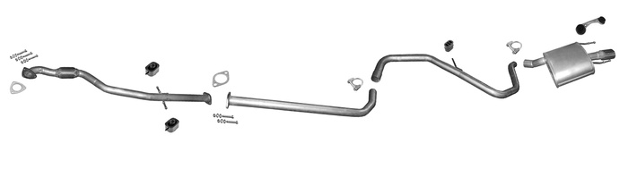 Auspuff für OPEL INSIGNIA A 2.0 CDTi Stufenheck Schrägheck +Chrom +Rohr
