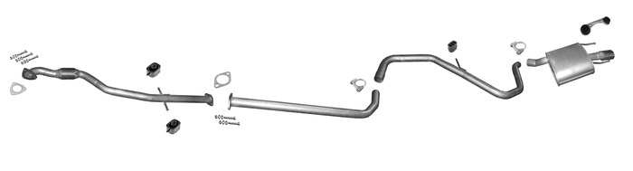 Auspuff für OPEL INSIGNIA A 2.0 CDTi Stufenheck Schrägheck +Chrom +Rohr