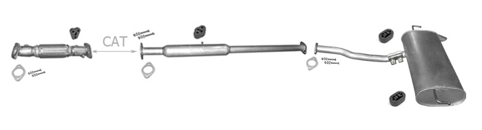 Auspuff für HYUNDAI ix35 2.0 163 PS +Rohr Auspuffanlage