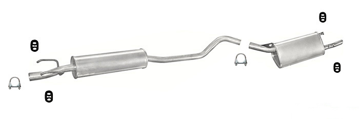 Auspuff OPEL CORSA B 1.0 12V Schrägheck 1996-2000 Auspuffanlage