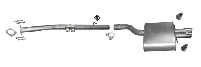 Auspuff für BMW 5 (E60 E61) 525d 530d 2.5 D 3.0 D mit DPF bis 2007 Auspuffanlage