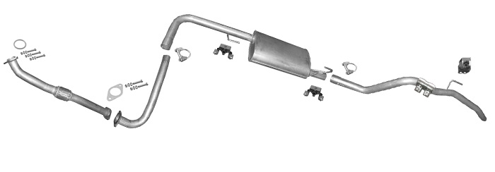 Auspuff für NISSAN NAVARA (D40) 2.5 DCI für ohne DPF Auspuffanlage