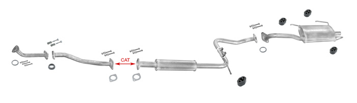 Auspuff für NISSAN SUNNY III (N14) 1.4 3 Türen Auspuffanlage