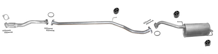 Auspuff NISSAN MICRA III (K12) 1.5 DCI 65PS 2003-04.2005 +Rohr Vorne