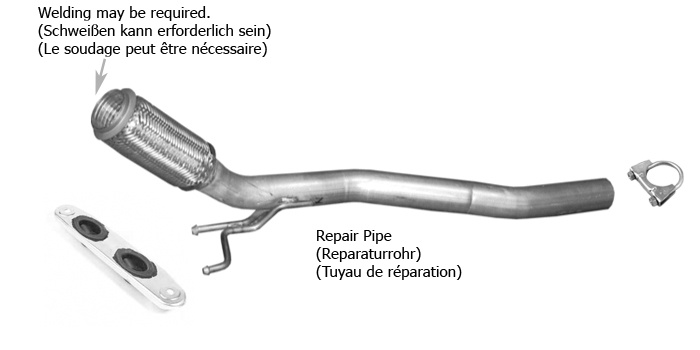 Hosenrohr für A3 ALTEA TOLEDO LEON OCTAVIA II GOLF V JETTA A5 PASSAT Flexrohr