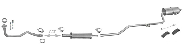 Auspuff TOYOTA COROLLA (E11) 1.3/1.4 86PS Liftback Stufenheck Kombi +Rohr