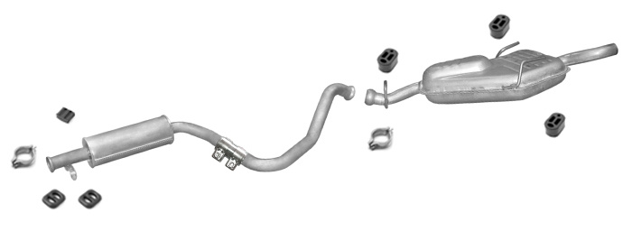 Auspuff SAAB 900 II 9-3 I 2.0 2.3 auch Turbo Auspuffanlage