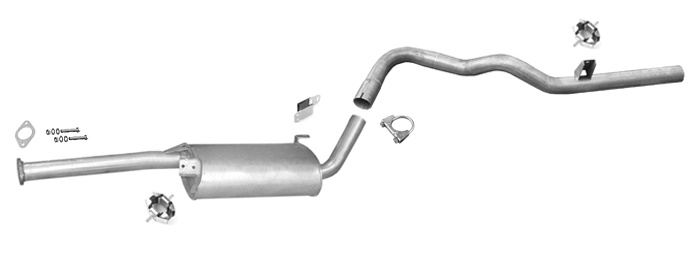 Auspuff für NISSAN TERRANO II 2.7 TDi 101PS 125PS SWB 10.1999-2006 Auspuffanlage