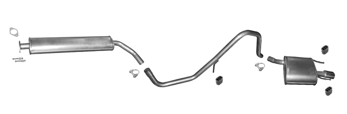 Auspuff für OPEL INSIGNIA A 1.8 Schrägheck/Stufenheck +CHROM Auspuffanlage