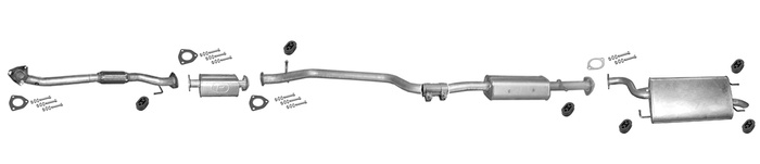 Auspuff für DAEWOO EVANDA  2000-2006 + Rohr+ Vorschalldämpfer Auspuffanlage