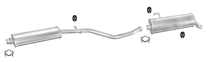 Auspuff PEUGEOT 206 1.6 90PS Schrägheck 1998-2000 Auspuffanlage