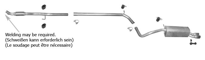 Auspuff für AUDI A1 1.4TFSI + Hosenrohr Auspuffanlage