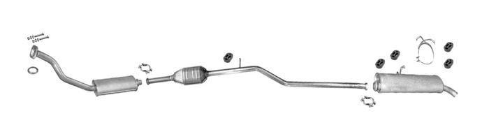 Auspuff für CITROEN BERLINGO/PEUGEOT PARTNER 1.9D 10.02-08 Mit KAT Auspuffanlage