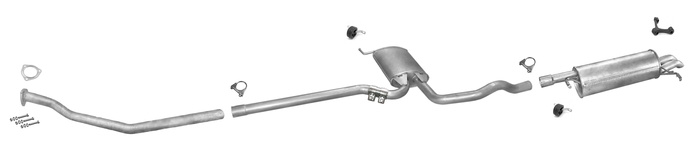 Auspuff VW PASSAT B5 1.9 TDi 101/115PS +Rohr Auspuffanlage