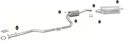 Auspuff FORD FIESTA MK4 1.4 16V 1.8 D Auspuffanlage