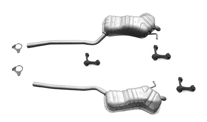 2x Endschalldämpfer für Volkswagen PASSAT B5 (3B2) 2.8 V6 Syncro Auspuff Endtopf
