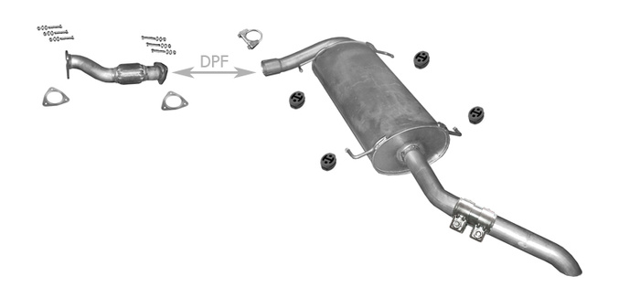 Auspuff für FIAT DUCATO III 2.3 JTD 120/131/148PS SWB ab 06.2011 Auspuffanlage