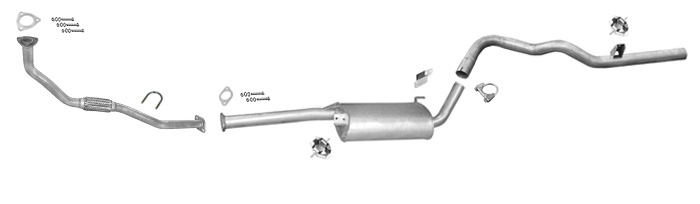 Auspuff für NISSAN TERRANO II 2.7 TDi SWB 10.1999-2006 +Rohr Auspuffanlage