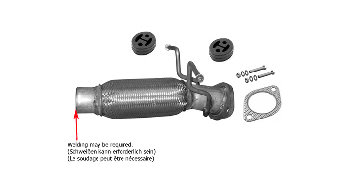 Reparaturroh für FORD FOCUS C-MAX S-MAX GALAXY MONDEO 1.8 2.0TD Ab 2004 Auspuff