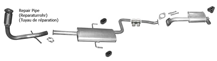 Auspuff für HYUNDAI MATRIX  1.5 CRDI 2001-2005 +Reparaturrohr