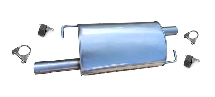 EDELSTAHL Mittelschalldämpfer für VW T5 2.0 2.5 TDI 2003-2015 Auspuff