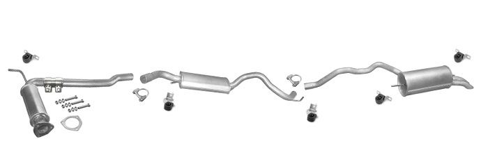 Auspuff für VW T4 TRANSPORTER IV 2.4 D 2.5 TDi SYNCRO SWB DECAT Auspuffanlage