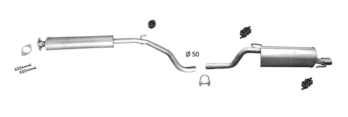 Auspuff für ALFA ROMEO MITO und FIAT GRANDE PUNTO 1.4 T-jet Auspuffanlage