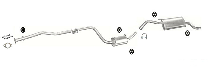 Auspuff FORD FIESTA COURIER 1.8 D Diesel 1995-08.1998 Auspuffanlage