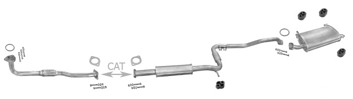 Auspuff NISSAN PRIMERA (P11) 2.0 1996-1999 +Rohr Auspuffanlage