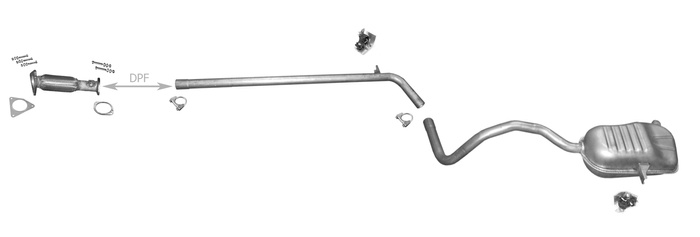 Auspuff für RENAULT MEGANE II 1.9 dCi + Rohr Auspuffanlage