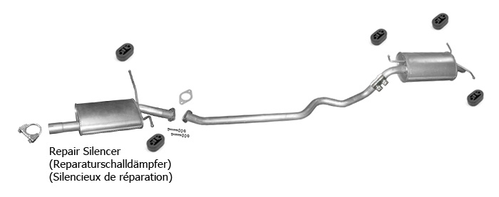 Auspuff HYUNDAI SANTA FE I (SM) 2.0 2.4 16V 2.0 CRDi 4x2 4x4 Auspuffanlage