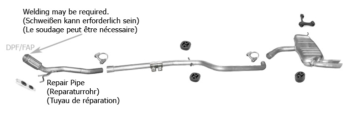 Auspuff AUDI A3 (8P1) 2.0 TDI 140PS nür mit DPF! 3-Türen 05-08 Auspuffanlage
