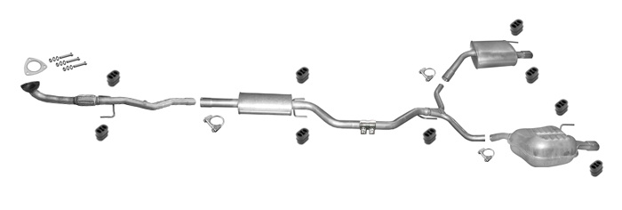 Auspuff für OPEL VECTRA C 2.2 Direct V6 mit CHROM Endrohr +Rohr Auspuffanlage