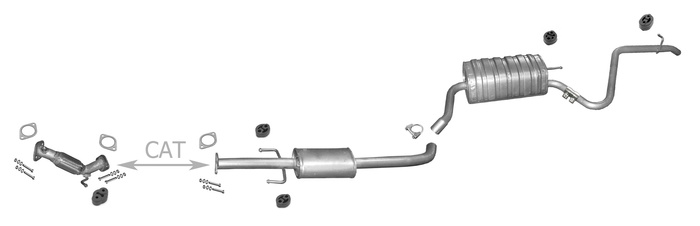 Auspuff für HYUNDAI i30 I 1.4 1.6 Kombi EURO 5 Schellenverbindung 2009-12 +Rohr