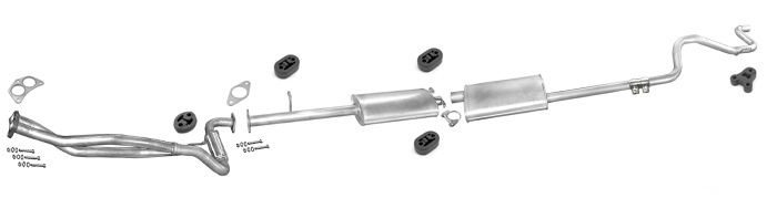 Auspuff FORD TRANSIT 2.5 D DI Motor-D25P LWB ohne KAT 94-96 Auspuffanlage